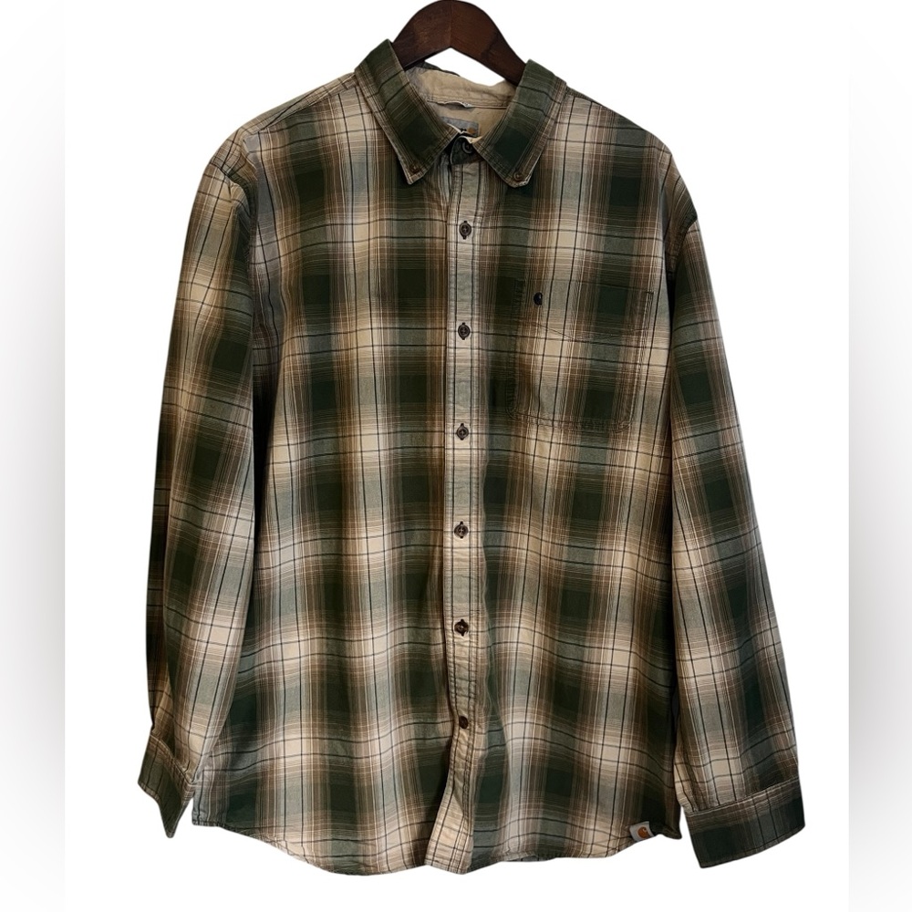 Carhartt Men’s Shirt Long Sleeve Button Down‎ Plaid Size XL